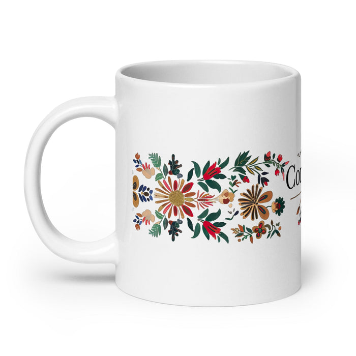 Constanza Exclusive Name Art Piece Home Office Work Coffee Mug Mexican Spanish Pride Gift Cup One-Of-A-Kind Calligraphy White Glossy Mug | C8 Mexicada