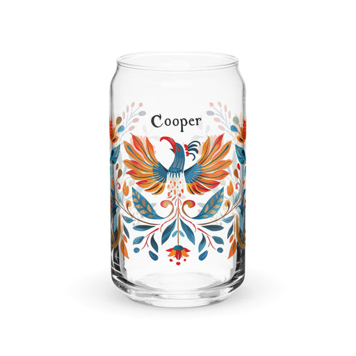 Cooper Exclusive Name Art Piece Can-Shaped Glass Home Office Work Mexican Spanish Pride Gift Cup One-Of-A-Kind Calligraphy Glass | C1 Mexicada 16 oz (No Lid No Straw)