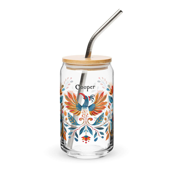 Cooper Exclusive Name Art Piece Can-Shaped Glass Home Office Work Mexican Spanish Pride Gift Cup One-Of-A-Kind Calligraphy Glass | C1 Mexicada 16 oz With Lid & Straw