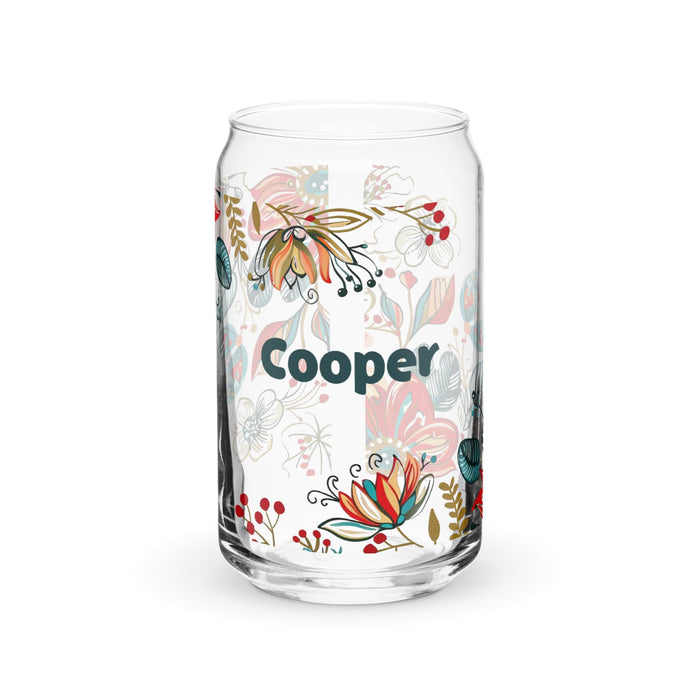 Cooper Exclusive Name Art Piece Can-Shaped Glass Home Office Work Mexican Spanish Pride Gift Cup One-Of-A-Kind Calligraphy Glass | C10 Mexicada 16 oz