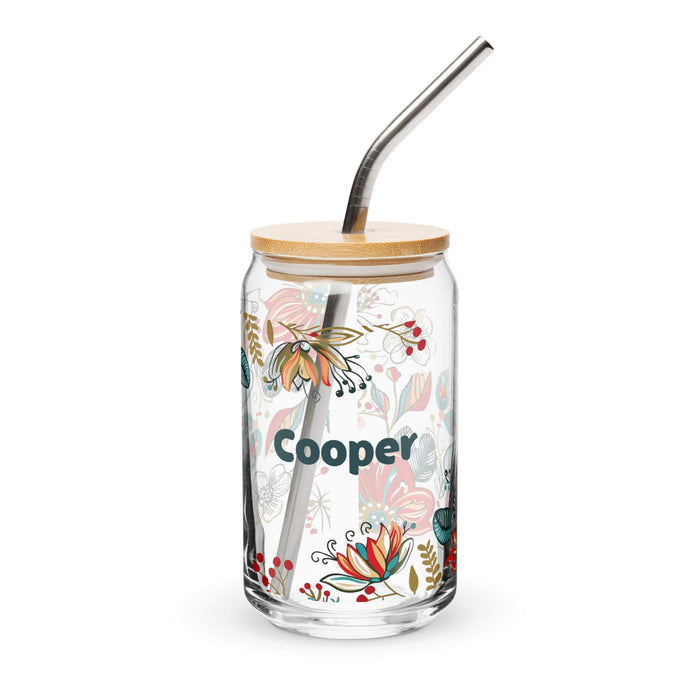 Cooper Exclusive Name Art Piece Can-Shaped Glass Home Office Work Mexican Spanish Pride Gift Cup One-Of-A-Kind Calligraphy Glass | C10 Mexicada 16 oz With Lid & Straw