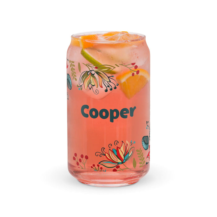 Cooper Exclusive Name Art Piece Can-Shaped Glass Home Office Work Mexican Spanish Pride Gift Cup One-Of-A-Kind Calligraphy Glass | C10 Mexicada