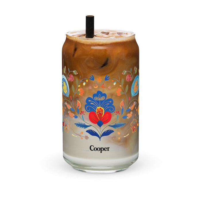 Cooper Exclusive Name Art Piece Can-Shaped Glass Home Office Work Mexican Spanish Pride Gift Cup One-Of-A-Kind Calligraphy Glass | C13 Mexicada