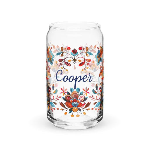 Cooper Exclusive Name Art Piece Can-Shaped Glass Home Office Work Mexican Spanish Pride Gift Cup One-Of-A-Kind Calligraphy Glass | C14 Mexicada 16 oz (No Lid No Straw)