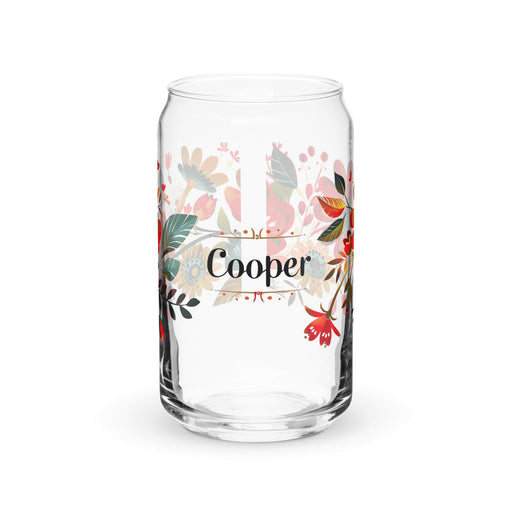 Cooper Exclusive Name Art Piece Can-Shaped Glass Home Office Work Mexican Spanish Pride Gift Cup One-Of-A-Kind Calligraphy Glass | C15 Mexicada 16 oz