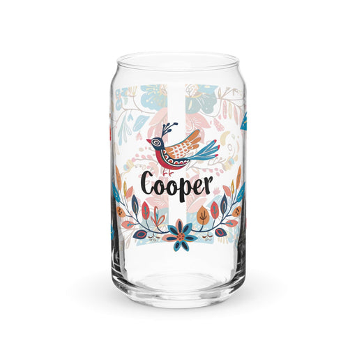 Cooper Exclusive Name Art Piece Can-Shaped Glass Home Office Work Mexican Spanish Pride Gift Cup One-Of-A-Kind Calligraphy Glass | C16 Mexicada 16 oz