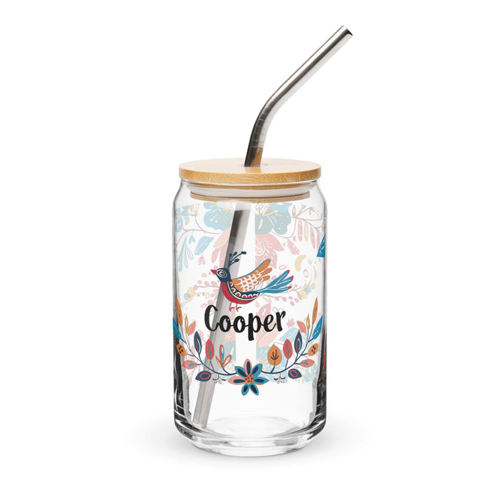 Cooper Exclusive Name Art Piece Can-Shaped Glass Home Office Work Mexican Spanish Pride Gift Cup One-Of-A-Kind Calligraphy Glass | C16 Mexicada 16 oz With Lid & Straw