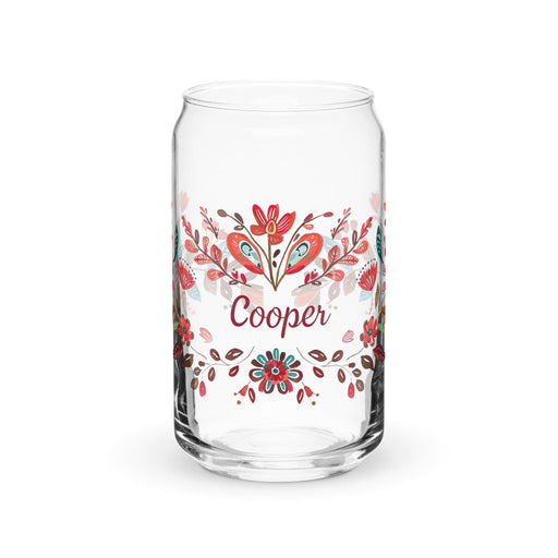 Cooper Exclusive Name Art Piece Can-Shaped Glass Home Office Work Mexican Spanish Pride Gift Cup One-Of-A-Kind Calligraphy Glass | C17 Mexicada 16 oz (No Lid No Straw)