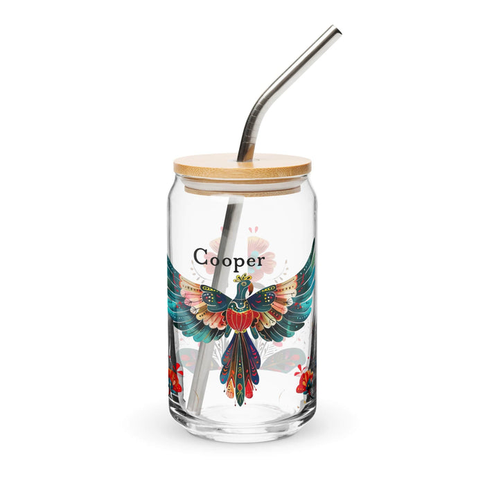 Cooper Exclusive Name Art Piece Can-Shaped Glass Home Office Work Mexican Spanish Pride Gift Cup One-Of-A-Kind Calligraphy Glass | C18 Mexicada 16 oz With Lid & Straw