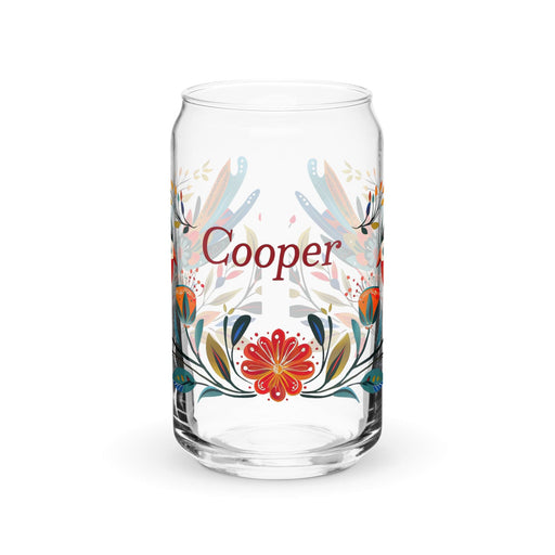 Cooper Exclusive Name Art Piece Can-Shaped Glass Home Office Work Mexican Spanish Pride Gift Cup One-Of-A-Kind Calligraphy Glass | C19 Mexicada 16 oz