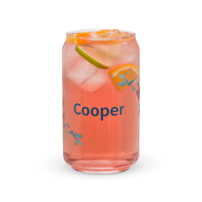 Cooper Exclusive Name Art Piece Can-Shaped Glass Home Office Work Mexican Spanish Pride Gift Cup One-Of-A-Kind Calligraphy Glass | C2 Mexicada