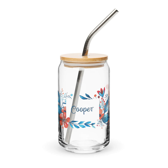 Cooper Exclusive Name Art Piece Can-Shaped Glass Home Office Work Mexican Spanish Pride Gift Cup One-Of-A-Kind Calligraphy Glass | C20 Mexicada 16 oz With Lid & Straw