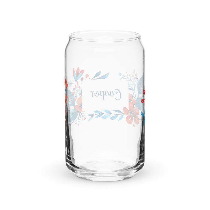 Cooper Exclusive Name Art Piece Can-Shaped Glass Home Office Work Mexican Spanish Pride Gift Cup One-Of-A-Kind Calligraphy Glass | C20 Mexicada