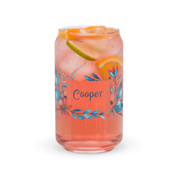 Cooper Exclusive Name Art Piece Can-Shaped Glass Home Office Work Mexican Spanish Pride Gift Cup One-Of-A-Kind Calligraphy Glass | C20 Mexicada