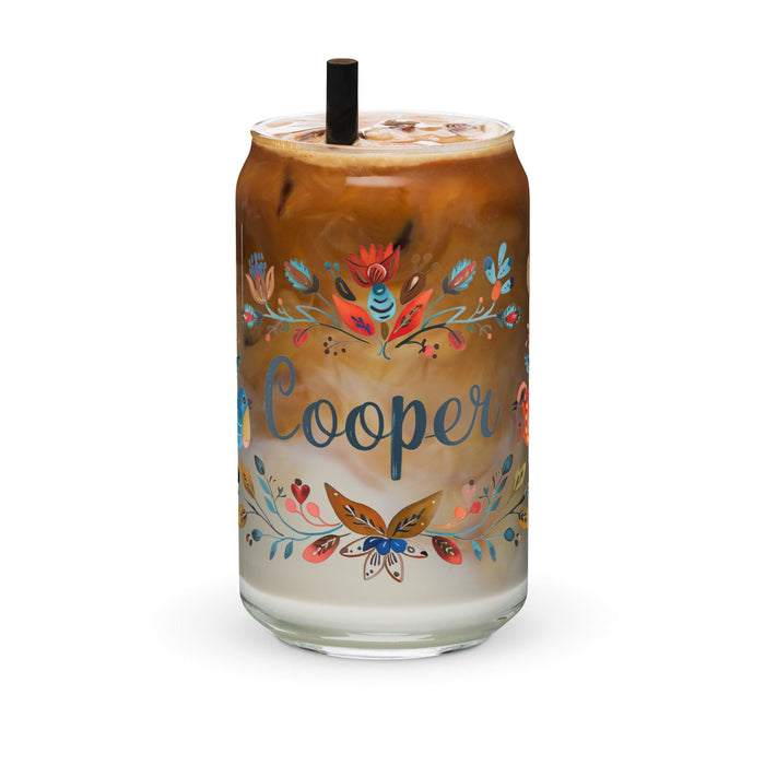 Cooper Exclusive Name Art Piece Can-Shaped Glass Home Office Work Mexican Spanish Pride Gift Cup One-Of-A-Kind Calligraphy Glass | C21 Mexicada