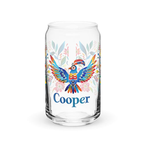 Cooper Exclusive Name Art Piece Can-Shaped Glass Home Office Work Mexican Spanish Pride Gift Cup One-Of-A-Kind Calligraphy Glass | C22 Mexicada 16 oz (No Lid No Straw)