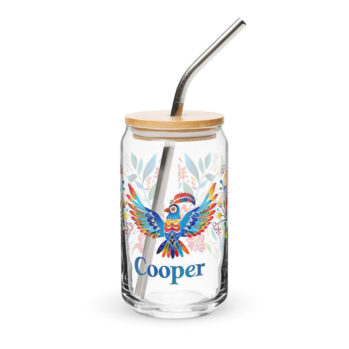 Cooper Exclusive Name Art Piece Can-Shaped Glass Home Office Work Mexican Spanish Pride Gift Cup One-Of-A-Kind Calligraphy Glass | C22 Mexicada 16 oz With Lid & Straw