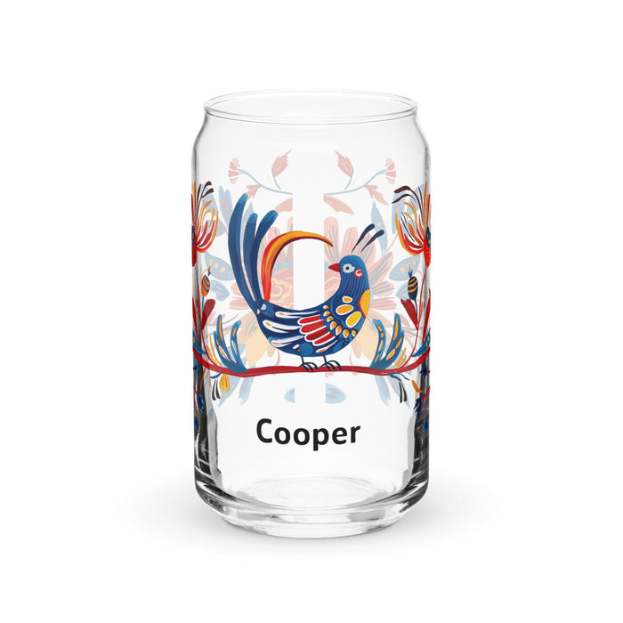 Cooper Exclusive Name Art Piece Can-Shaped Glass Home Office Work Mexican Spanish Pride Gift Cup One-Of-A-Kind Calligraphy Glass | C23 Mexicada 16 oz