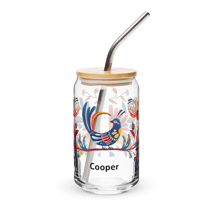 Cooper Exclusive Name Art Piece Can-Shaped Glass Home Office Work Mexican Spanish Pride Gift Cup One-Of-A-Kind Calligraphy Glass | C23 Mexicada 16 oz With Lid & Straw