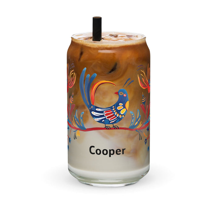 Cooper Exclusive Name Art Piece Can-Shaped Glass Home Office Work Mexican Spanish Pride Gift Cup One-Of-A-Kind Calligraphy Glass | C23 Mexicada