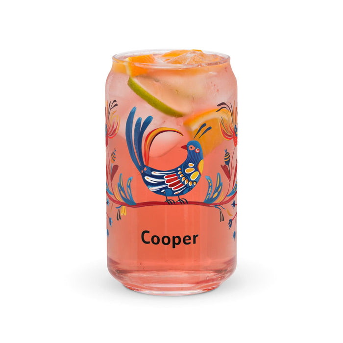 Cooper Exclusive Name Art Piece Can-Shaped Glass Home Office Work Mexican Spanish Pride Gift Cup One-Of-A-Kind Calligraphy Glass | C23 Mexicada