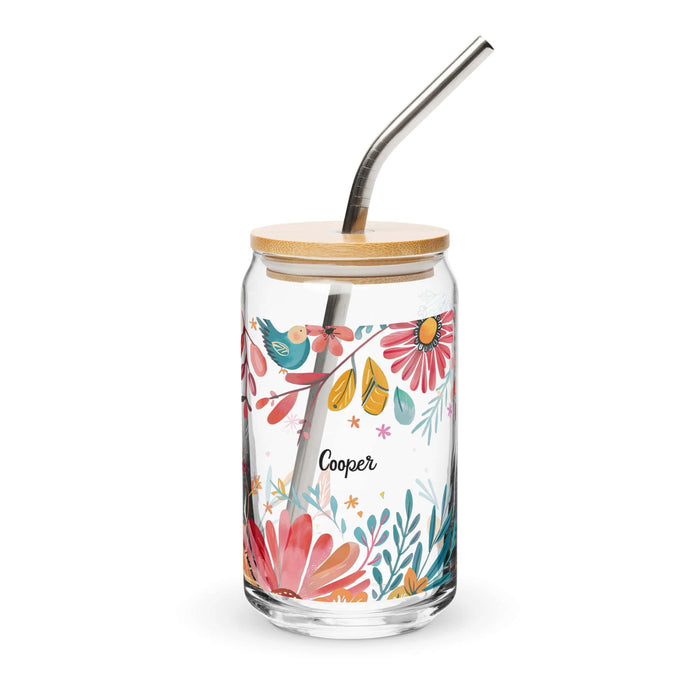 Cooper Exclusive Name Art Piece Can-Shaped Glass Home Office Work Mexican Spanish Pride Gift Cup One-Of-A-Kind Calligraphy Glass | C24 Mexicada 16 oz With Lid & Straw