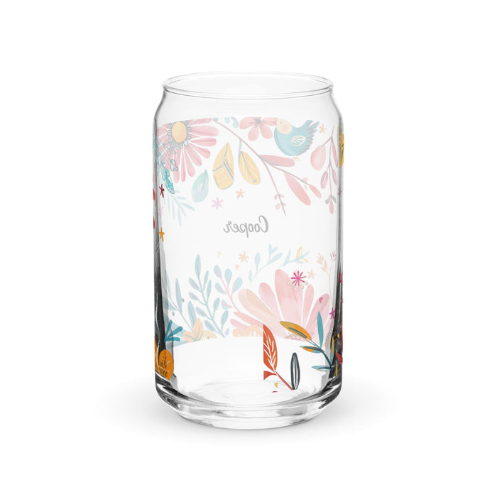 Cooper Exclusive Name Art Piece Can-Shaped Glass Home Office Work Mexican Spanish Pride Gift Cup One-Of-A-Kind Calligraphy Glass | C24 Mexicada