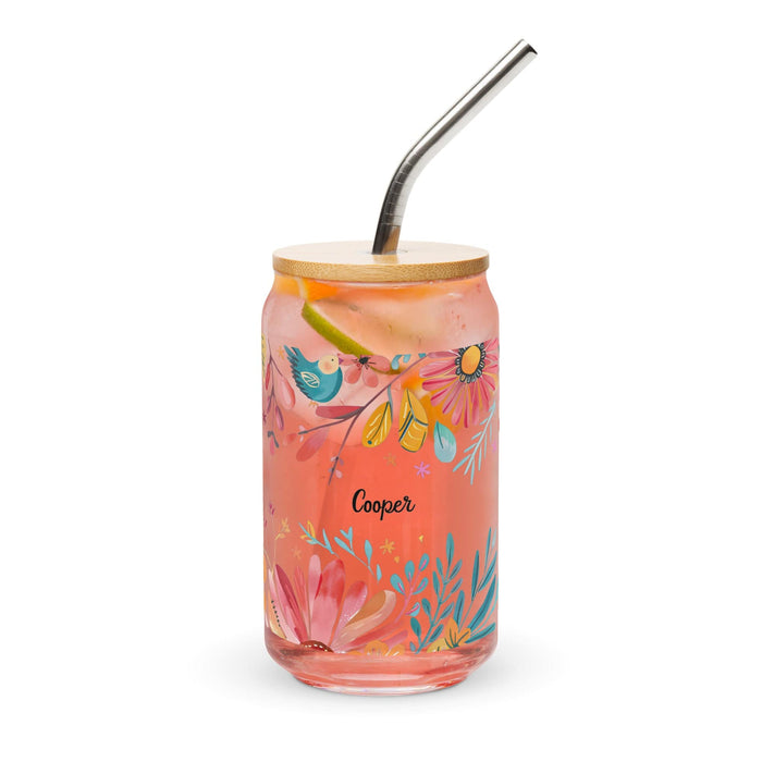 Cooper Exclusive Name Art Piece Can-Shaped Glass Home Office Work Mexican Spanish Pride Gift Cup One-Of-A-Kind Calligraphy Glass | C24 Mexicada