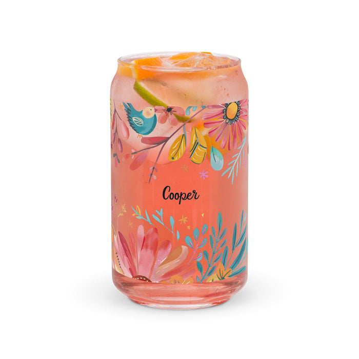 Cooper Exclusive Name Art Piece Can-Shaped Glass Home Office Work Mexican Spanish Pride Gift Cup One-Of-A-Kind Calligraphy Glass | C24 Mexicada