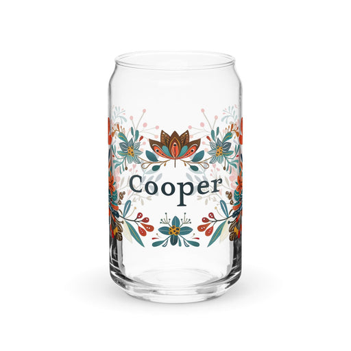 Cooper Exclusive Name Art Piece Can-Shaped Glass Home Office Work Mexican Spanish Pride Gift Cup One-Of-A-Kind Calligraphy Glass | C25 Mexicada 16 oz