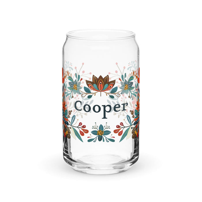 Cooper Exclusive Name Art Piece Can-Shaped Glass Home Office Work Mexican Spanish Pride Gift Cup One-Of-A-Kind Calligraphy Glass | C25 Mexicada 16 oz