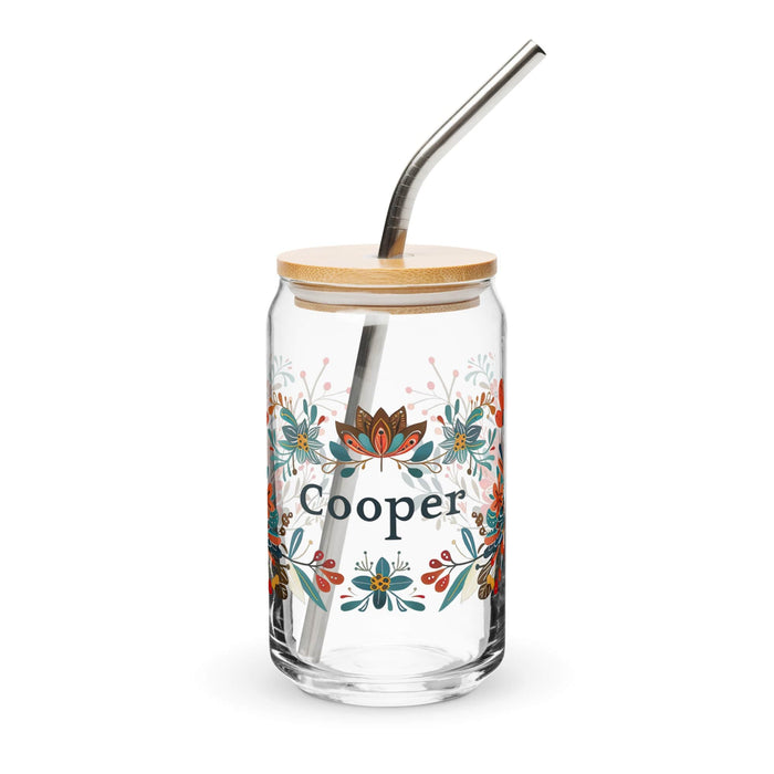 Cooper Exclusive Name Art Piece Can-Shaped Glass Home Office Work Mexican Spanish Pride Gift Cup One-Of-A-Kind Calligraphy Glass | C25 Mexicada 16 oz With Lid & Straw