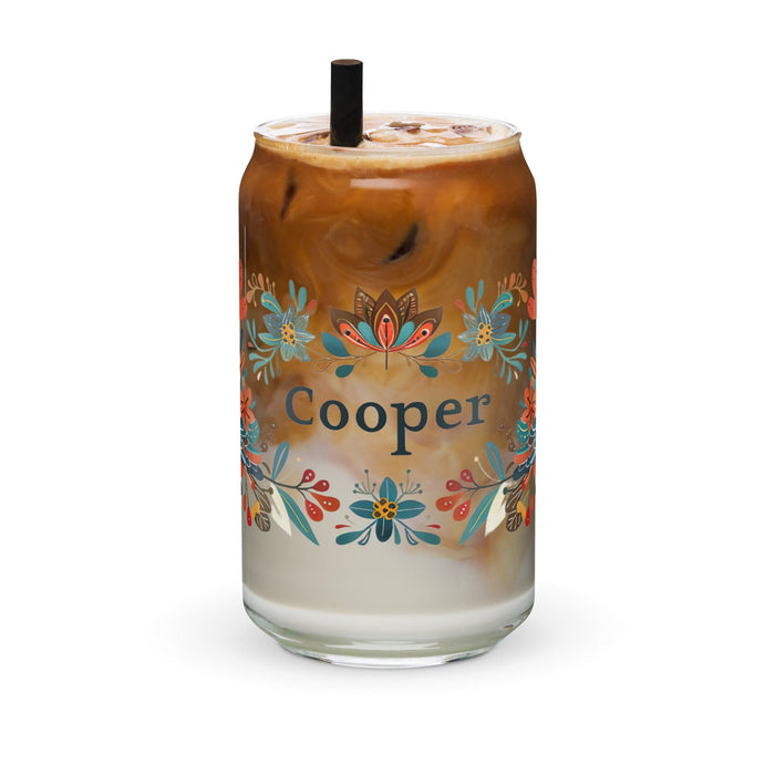 Cooper Exclusive Name Art Piece Can-Shaped Glass Home Office Work Mexican Spanish Pride Gift Cup One-Of-A-Kind Calligraphy Glass | C25 Mexicada