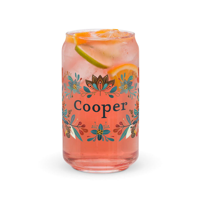 Cooper Exclusive Name Art Piece Can-Shaped Glass Home Office Work Mexican Spanish Pride Gift Cup One-Of-A-Kind Calligraphy Glass | C25 Mexicada