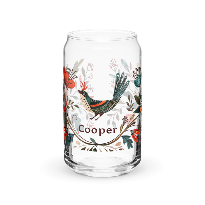 Cooper Exclusive Name Art Piece Can-Shaped Glass Home Office Work Mexican Spanish Pride Gift Cup One-Of-A-Kind Calligraphy Glass | C26 Mexicada 16 oz (No Lid No Straw)