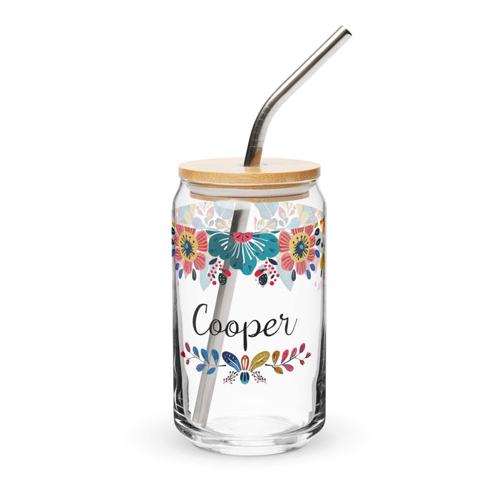 Cooper Exclusive Name Art Piece Can-Shaped Glass Home Office Work Mexican Spanish Pride Gift Cup One-Of-A-Kind Calligraphy Glass | C27 Mexicada 16 oz With Lid & Straw