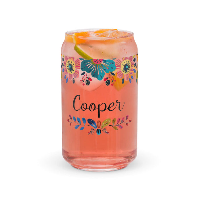 Cooper Exclusive Name Art Piece Can-Shaped Glass Home Office Work Mexican Spanish Pride Gift Cup One-Of-A-Kind Calligraphy Glass | C27 Mexicada