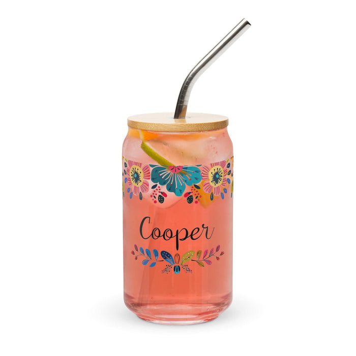 Cooper Exclusive Name Art Piece Can-Shaped Glass Home Office Work Mexican Spanish Pride Gift Cup One-Of-A-Kind Calligraphy Glass | C27 Mexicada