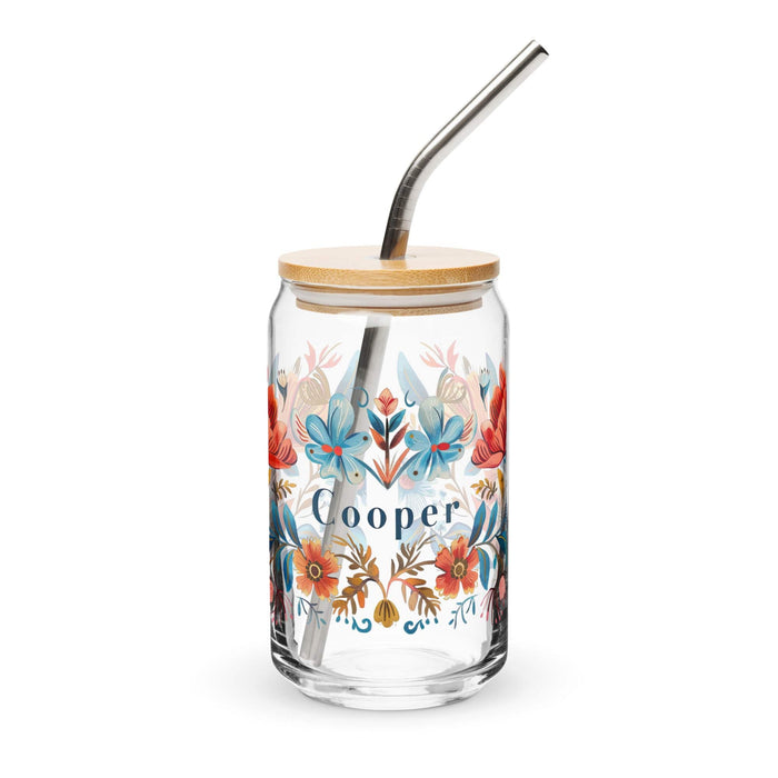 Cooper Exclusive Name Art Piece Can-Shaped Glass Home Office Work Mexican Spanish Pride Gift Cup One-Of-A-Kind Calligraphy Glass | C28 Mexicada 16 oz With Lid & Straw