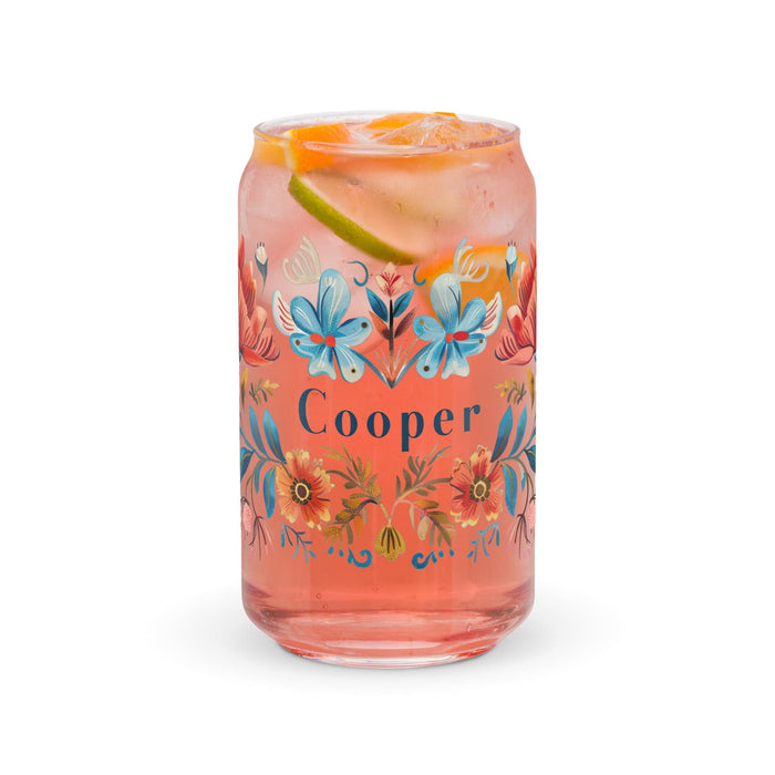 Cooper Exclusive Name Art Piece Can-Shaped Glass Home Office Work Mexican Spanish Pride Gift Cup One-Of-A-Kind Calligraphy Glass | C28 Mexicada