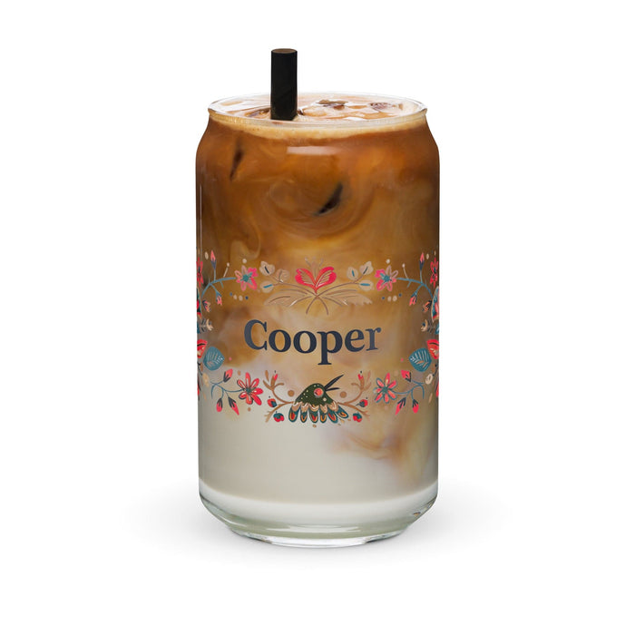 Cooper Exclusive Name Art Piece Can-Shaped Glass Home Office Work Mexican Spanish Pride Gift Cup One-Of-A-Kind Calligraphy Glass | C3 Mexicada