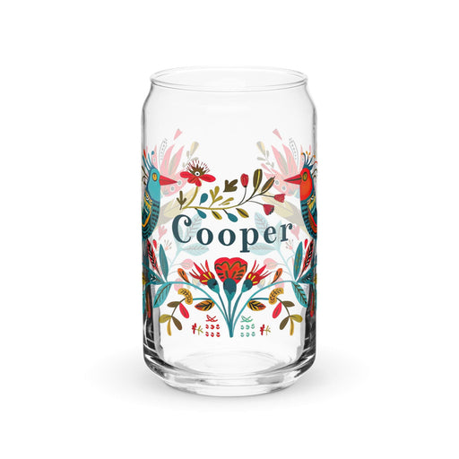 Cooper Exclusive Name Art Piece Can-Shaped Glass Home Office Work Mexican Spanish Pride Gift Cup One-Of-A-Kind Calligraphy Glass | C7 Mexicada 16 oz (No Lid No Straw)