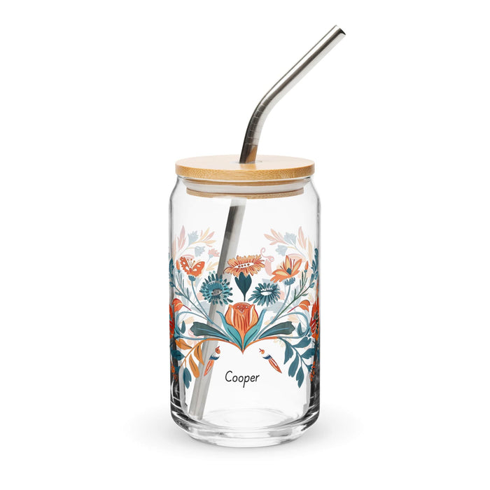 Cooper Exclusive Name Art Piece Can-Shaped Glass Home Office Work Mexican Spanish Pride Gift Cup One-Of-A-Kind Calligraphy Glass | C8 Mexicada 16 oz With Lid & Straw