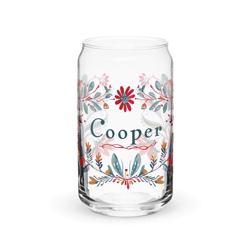 Cooper Exclusive Name Art Piece Can-Shaped Glass Home Office Work Mexican Spanish Pride Gift Cup One-Of-A-Kind Calligraphy Glass | C9 Mexicada 16 oz (No Lid No Straw)