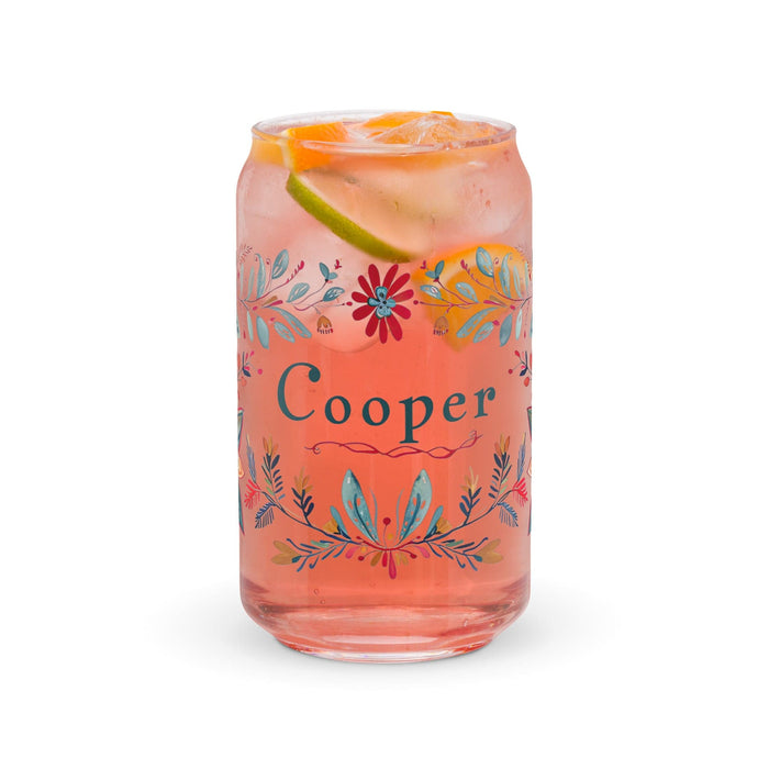 Cooper Exclusive Name Art Piece Can-Shaped Glass Home Office Work Mexican Spanish Pride Gift Cup One-Of-A-Kind Calligraphy Glass | C9 Mexicada