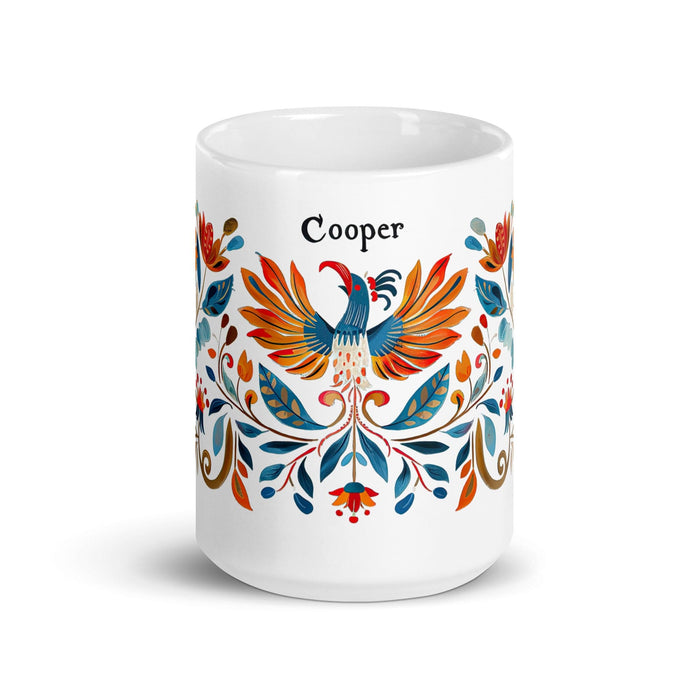 Cooper Exclusive Name Art Piece Home Office Work Coffee Mug Mexican Spanish Pride Gift Cup One-Of-A-Kind Calligraphy White Glossy Mug | C1 Mexicada