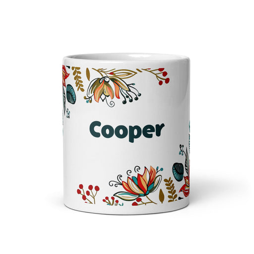 Cooper Exclusive Name Art Piece Home Office Work Coffee Mug Mexican Spanish Pride Gift Cup One-Of-A-Kind Calligraphy White Glossy Mug | C10 Mexicada