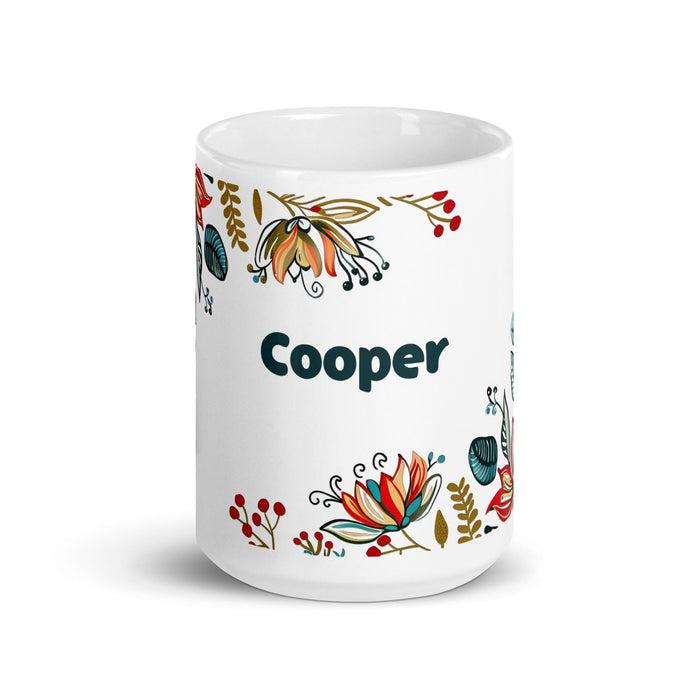 Cooper Exclusive Name Art Piece Home Office Work Coffee Mug Mexican Spanish Pride Gift Cup One-Of-A-Kind Calligraphy White Glossy Mug | C10 Mexicada