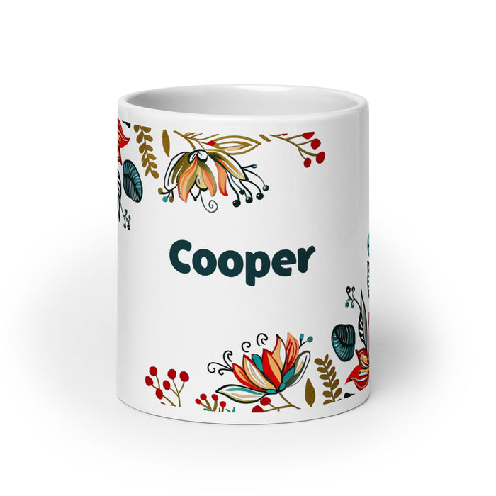 Cooper Exclusive Name Art Piece Home Office Work Coffee Mug Mexican Spanish Pride Gift Cup One-Of-A-Kind Calligraphy White Glossy Mug | C10 Mexicada