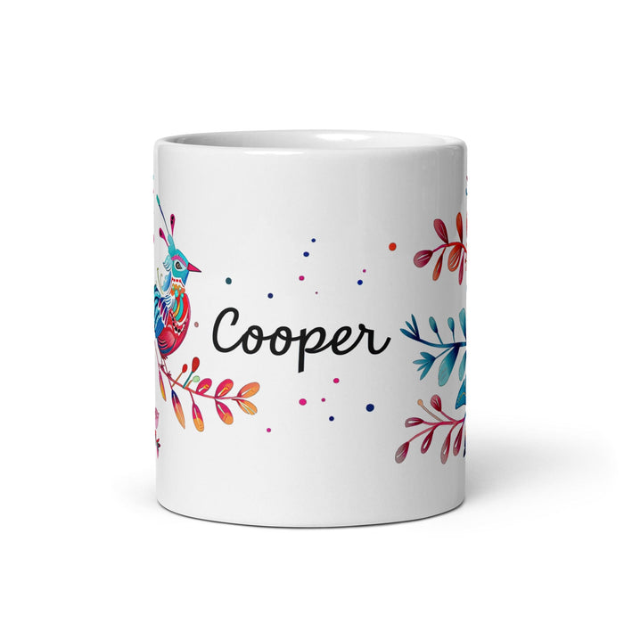 Cooper Exclusive Name Art Piece Home Office Work Coffee Mug Mexican Spanish Pride Gift Cup One-Of-A-Kind Calligraphy White Glossy Mug | C11 Mexicada